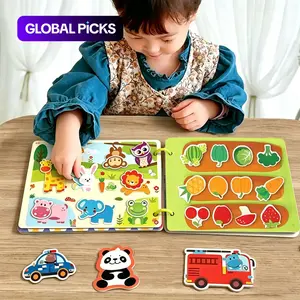 Colorful Early Learning Activity Book, 1 Set of Educational Puzzle Games and Tear-Off Stickers, for Cognitive Development, Attention and Hand-Eye Coordination #GLOBAL PICKS