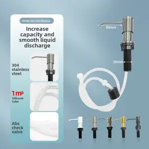 304 Stainless Steel Sink Soap Dispenser – Thickened Press-Top Liquid Soap & Detergent Dispenser for Home & Commercial Use