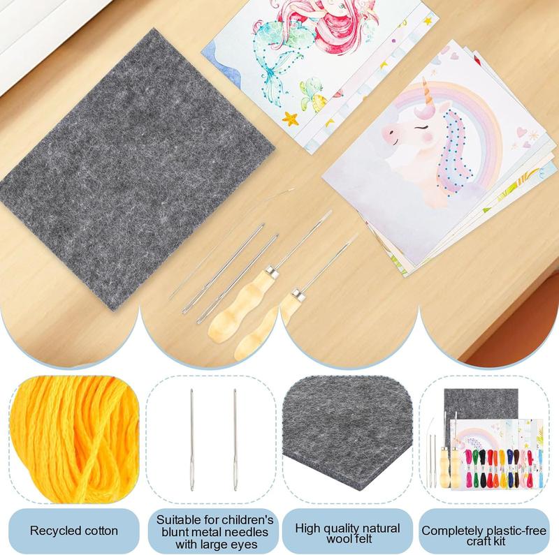 1 Set DIY Needle Felting Kit – Felt Tools & Patterns for Craft Projects, Animal Figurine Making, and Creative Hobby Time