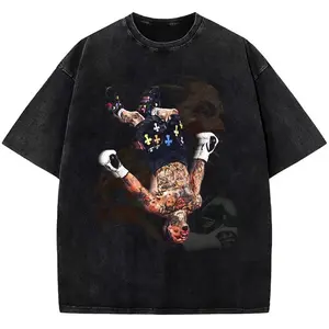 Gervonta Tank Davis Flip T-Shirt Tank Davis Boxing World Champion Custom Graphic Tee / Washed Pattern T-Shirt