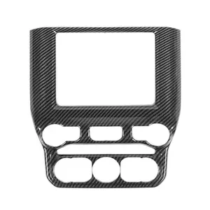 Carbon Fiber Custom Center Console Dash GPS Navigation Panel Trim for Dodge RAM 1500 2018+ ABS Material Dashboard Sticker Decals