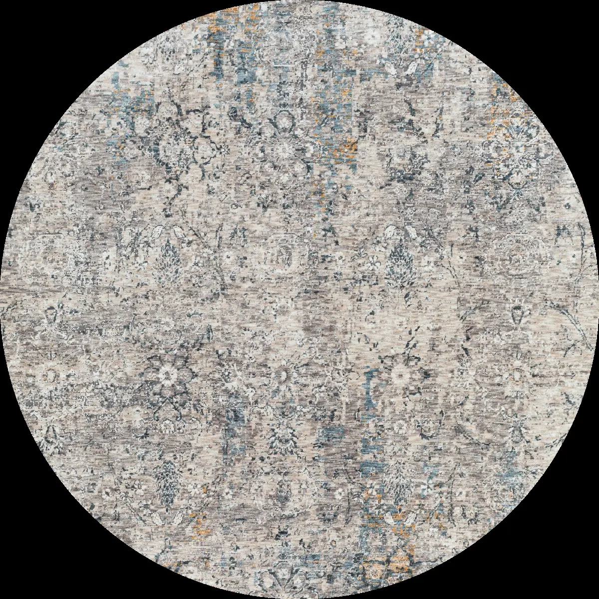 Livabliss CDF2300-53RD High & Low Type Polyester Round Shape Machine-Woven Single Rug, 5 ft 3 in Cardiff Carpet with Lustrous Sheen for Home Décor