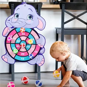 [For Indoor/Outdoor, Ideal Gift] 1 Set Colorful Elephant Sticky Ball Toss Game - Interactive Family Fun, Enhances Coordination and Bonding, Suitable for Indoor/Outdoor Play, Ideal Christmas or Halloween Gift, Elephant Game, Indoor Outdoor Game, Player-Des
