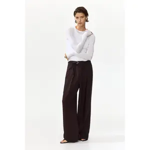 H&M Belted linen-blend trousers