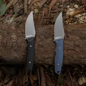 Vosteed H-Back Series EDC Fixed Blade Knife - 2.92" Nitro-V Blade with  G10 Handle with S.O.A.R. Clip for Camping Survival Knives - D04