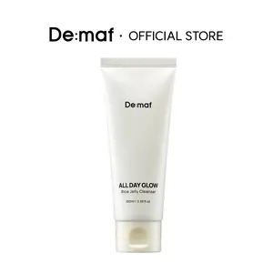 [De:maf Official] All Day Glow Rice Jelly Cleanser 3.38 fl. oz. (100ml) | Rice Extract for Luminous Skin | Soothing Jelly Texture | Hydrating & Brightening | Facial Cleansing