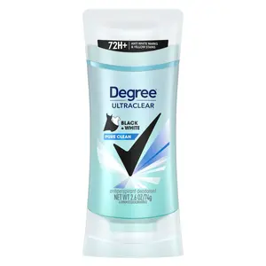 Degree Ultraclear Black + White Antiperspirant for Women Protects from Deodorant Stains Pure Clean 2.6 oz, 72-Hour Solid Antiperspirant & Deodorant