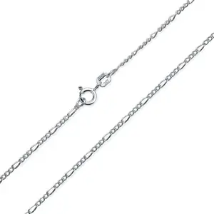 Thin 1.2MM Strong Solid Sterling Silver Figaro Link Chain Necklace 14-24 Inch