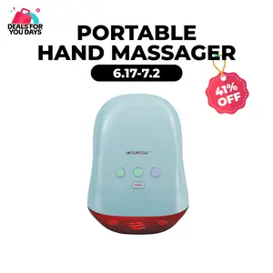 CINCOM Portable Hand Massager (Blue) - Rechargeable, Battery-Operated Heat Massage Device, Abs-Focused Hand-Based Massage Tool, Adjustable Settings, Comfort Heat, Auto-Off, Ideal for Daily Relaxation & Gifting, Rechargeable Massage Devices