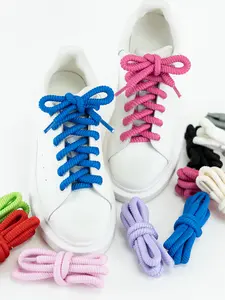 Pair of 8mm Threaded Shoelaces Casual Versatile Thick Round Shoe Laces, Durable and Stylish Footwear Accessories