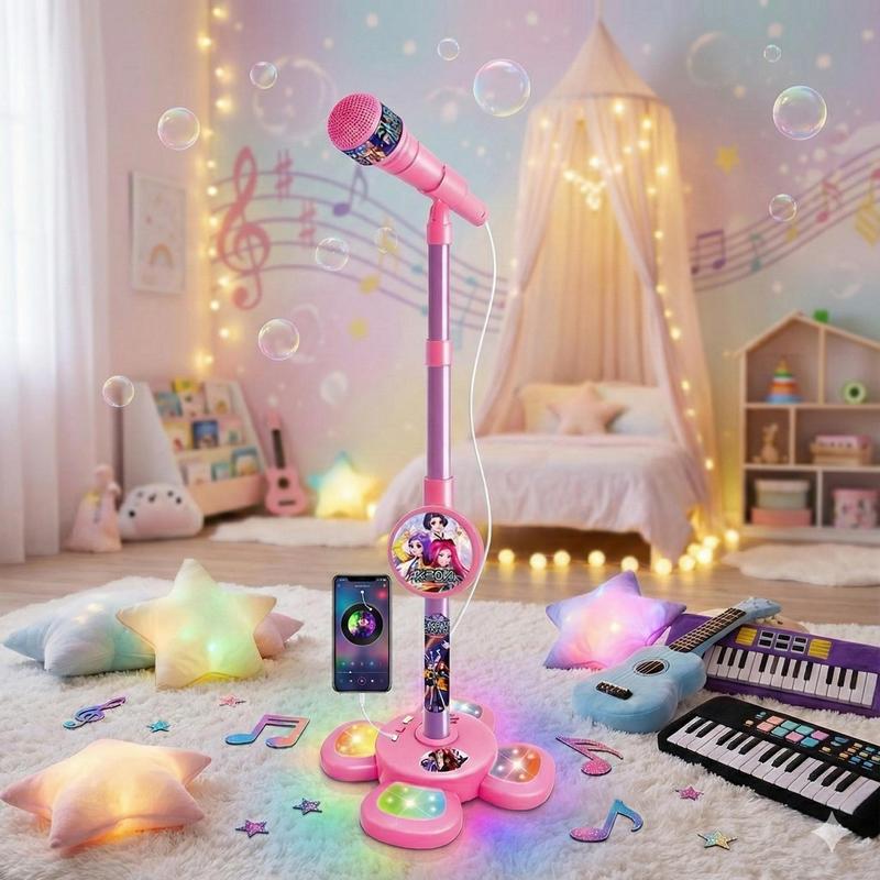 Kids Karaoke Microphone Toy | Sing Like a Kpop Star | LED Lights & 8 Songs | Portable Sing-Along Mic | Fun Party Gift for Kids