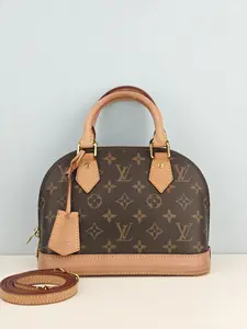 Pre-owned Monogram coated canvas Shoulder Bags Louis Vuitton Monogram Canvas Alma BB Satchel Handbag【FL3179】