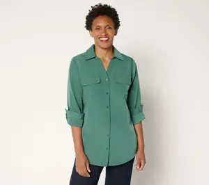 Denim & Co. Essentials Original Button Front Utility Tunic