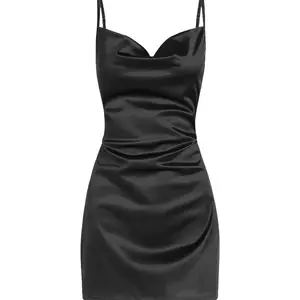 Women's Black Hoco Dress Satin Cowl Neck Spaghetti Strap Bodycon Mini for Homecoming Party Cocktail Evening Outfits Ruched Floral Dot Lace Patchwork Tie Front Denim Square teacher purple dress pact dresses zendaya rose Flowy periwinkle spaghetti strap