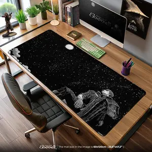 Berserk Guts Mouse Pad – Starry Night Manga Scene in Black White, Desk Mat for Anime & Manga Fans, Desk Decor
