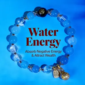 Water Element Five Elements Bracelet — Body Health, Mental Stability, Wealth, Career, Confidence, Positive Energy, Feng Shui, Improve Luck — Chinese Energy Jewelry, Unisex Gift
