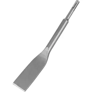 Tile Chisel with SDS Plus Shank - 1.57 in. x 10.6 in. Alloy Steel Blade - Straight Edge for Smaller Grout Joints, Removing Tiles