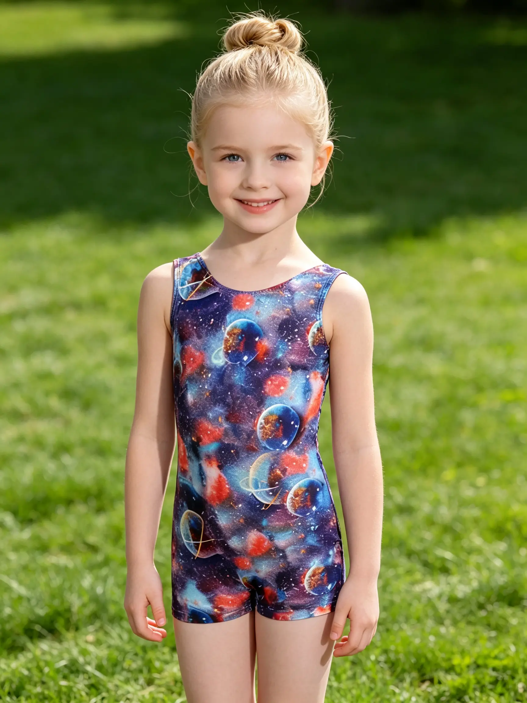 Kids Cute Pattern Gymnastics Bodysuit Soft Elastic Sleeveless Leotards Little Girls Ballet Dance Practice Active Wear