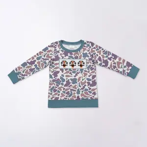 Boys' Camo Thanksgiving Turkey Embroidered Top, 0-2T Kids' Fashion Shirt