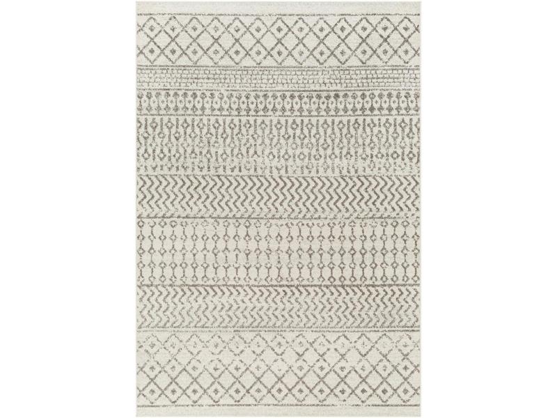 Livabliss ELZ2369-6SQ 6 ft. W x 6 ft. L (60in) Elaziz Square Dual-Color Polypropylene Casual Area Rug, Beige & Gray, Machine-Woven, Medium Pile, Indoor Living Room Rugs, Spot-Cleanable Home Decor