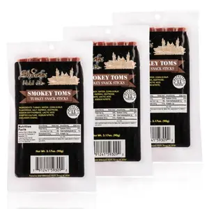 Sharifa Halal Smokey Toms Turkey Snack Sticks, (3) 3.17 oz. Package – Great Everyday Halal Turkey Snack, 100 % Real Zabihah Halal Turkey, 10g of Protein, 110 Calories, & 3g of Carbohydrates