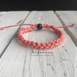 Destin Coral Pink Macrame Bracelet Anklet