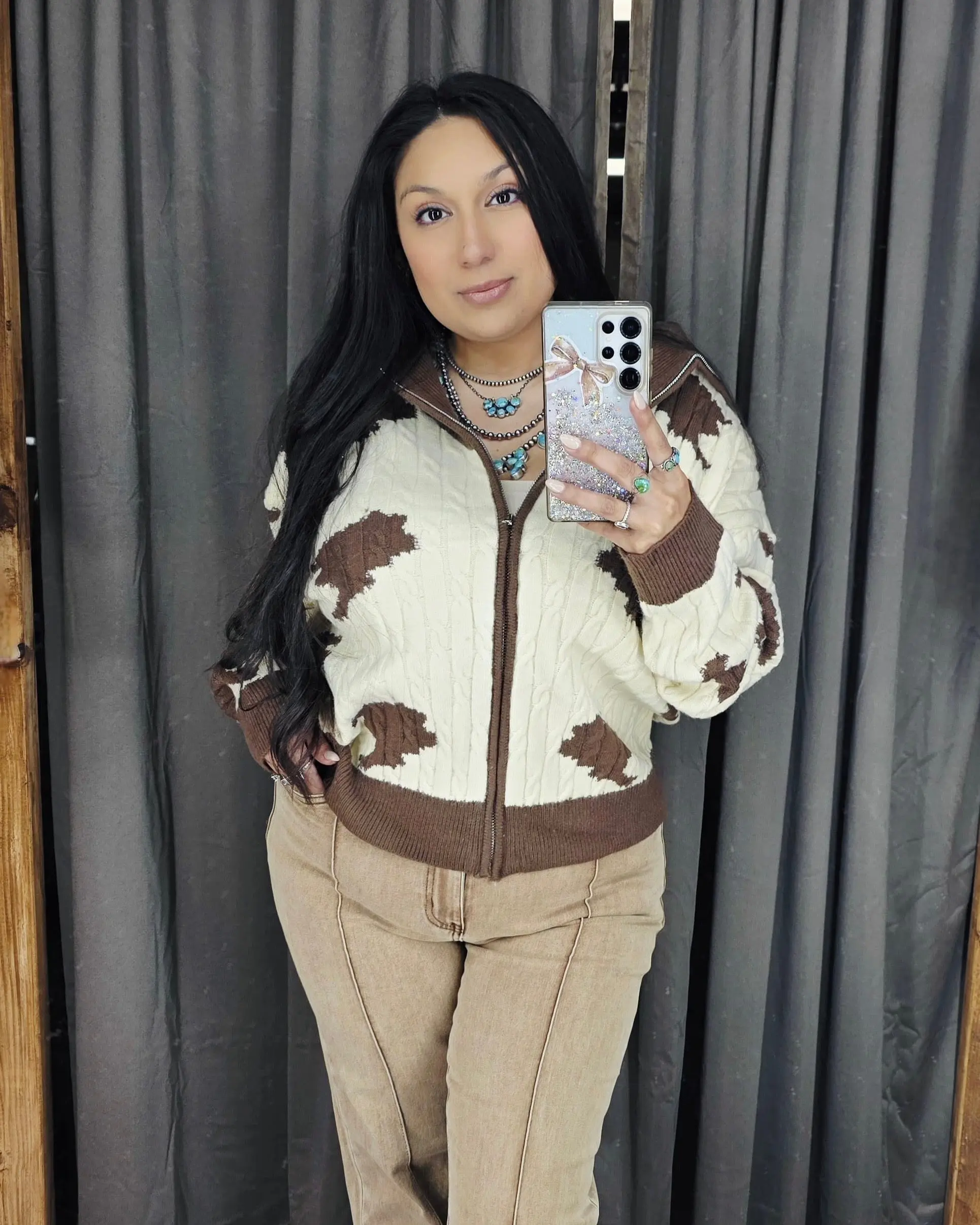 Cow Print Sweater