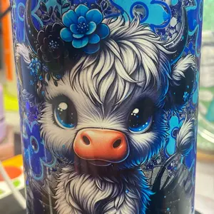 Blue Plastic Cow Snow Globe
