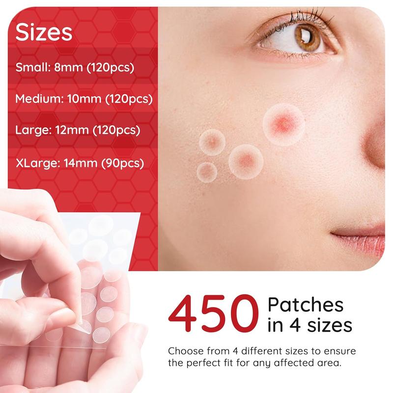 450 Count Pimple Patches for Face Hydrocolloid Acne Patch Bulk Acne Stickers for Cheeks Forehead Chin Blemishes Zit Breakouts for All Skin Types Black Friday Deals