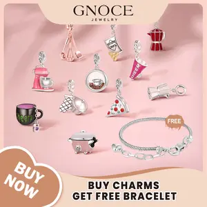 GNOCE Baker's Mixer Pendant Charms 925 Sterling Silver Dangle Charm for Bracelet Jewelry Gift For Women Girls Wife Daughter Fit Snake Chain Bracelets