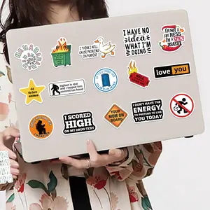 100 Pcs Funny Stickers for Adults (Dirty) Meme Water Bottles Sticker Pack Waterproof Cool Accesory for Laptop, Hard Hats, Sarcastic, Scrapbooking Decals