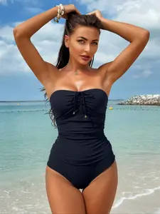 Women's Sexy Two-Piece Bikini Set, High Waisted Bikini Sets, Solid Color Tankini Swimsuit, High Waisted Swimsuit, High Rise Swimwear, Beach Vacation Swimwear, New Arrival Fashion Design