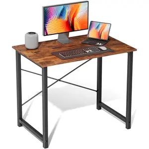 Extendable Computer Desk, 44 to 63 Inch Sturdy Wood Office Desk with Z-Shaped Frame, Spacious Writing Table for Home Office, Gaming & Study