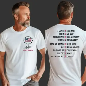 Vintage Country Music Tee – Toby Keith Signature Hits, USA Patriotic 250 Design, Beer & Horses Vibe Shirt