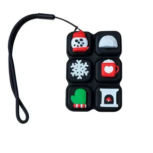 Cute 3D Printed Clicker Christmas Style Key Clicker with Keychain Winter Holiday Gift Present Fidget for Unique Personalized Items