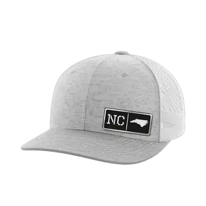 North Carolina Homegrown Hats Premium Leather Patch Trucker Hat Mesh Back Snapback