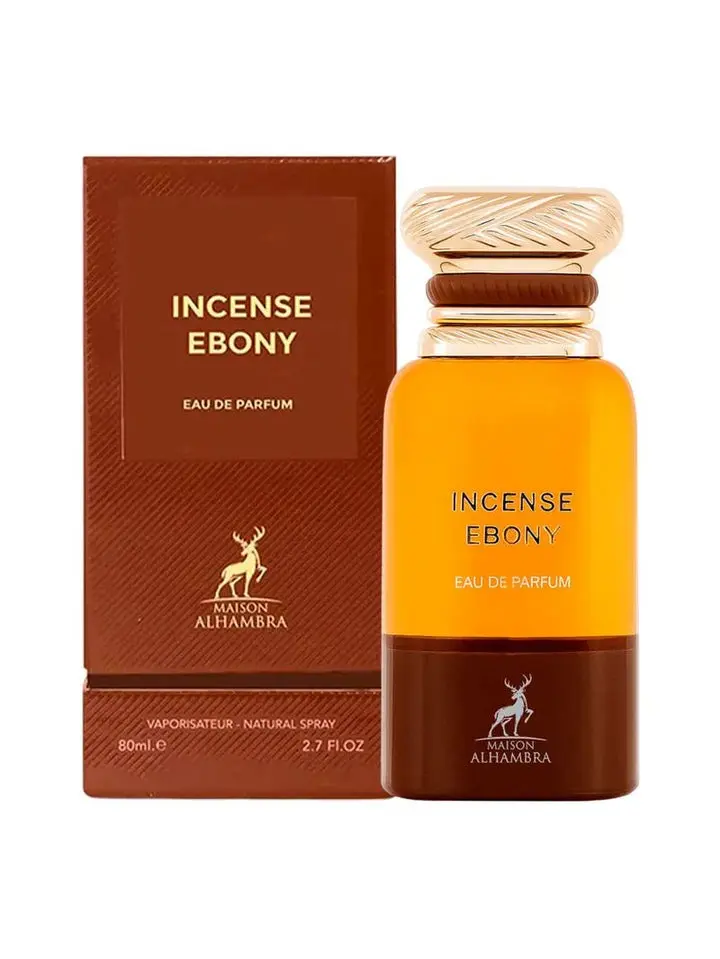 MAISON ALHAMBRA Ebony Incense Eau de Parfum, Earthy Woody Signature Scent with Smoky Incense, Leather & Cade Oil, Unisex Aromatic Spicy Perfume, 100ml (3.4 oz), Edp Liquid Perfumes, Earthy Woody Fragrance, Smoky Woods, Aromatic Scent Unisex Fragrance, Dar