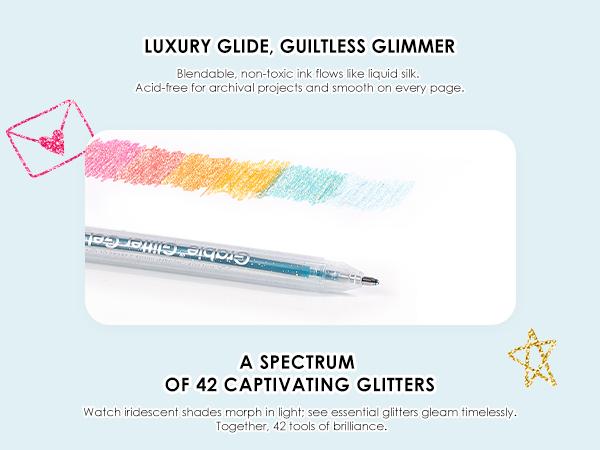 [Flash Sale] Grabie Dual Tone Iridescent Glitter Gel Ink Pens - 12/18 Vibrant Colors for Lettering, Coloring Books, Scrapbooking, Planner and More colorful pens, crafts, drawing, design Art Markers Set, gift for valentines's day