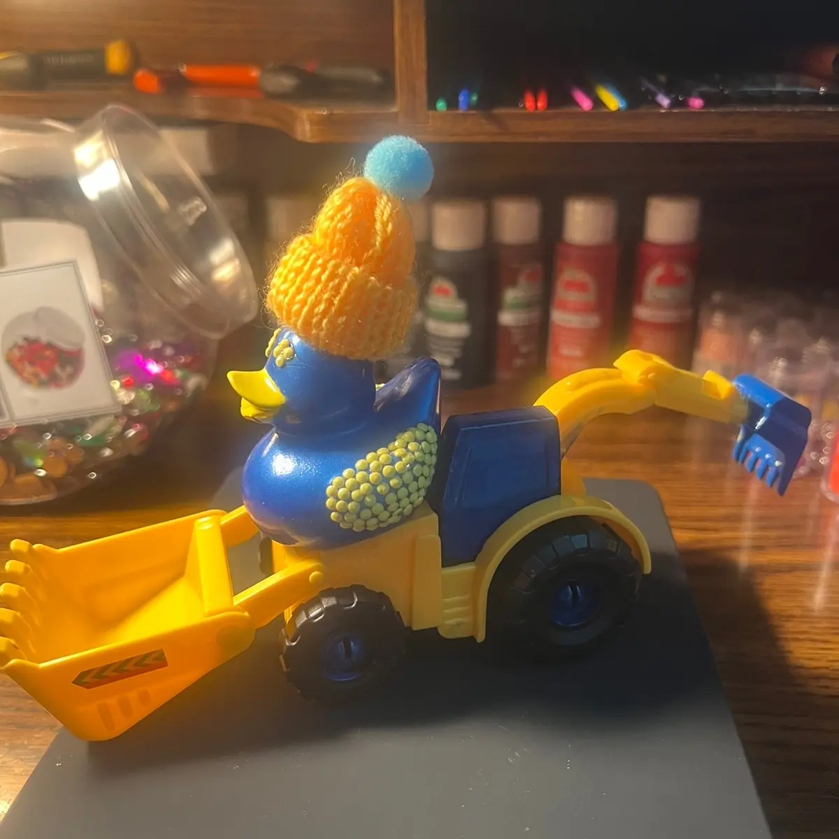 Blue rubber duck
