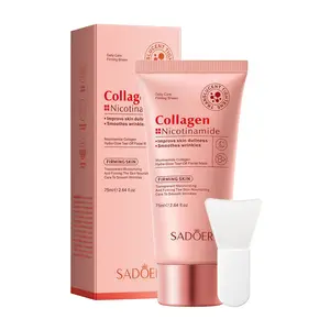 SADOER Collagen Niacinamide Tear-Off Mask, Brightening Anti-Wrinkle Firming Facial Mask for Dull Skin
