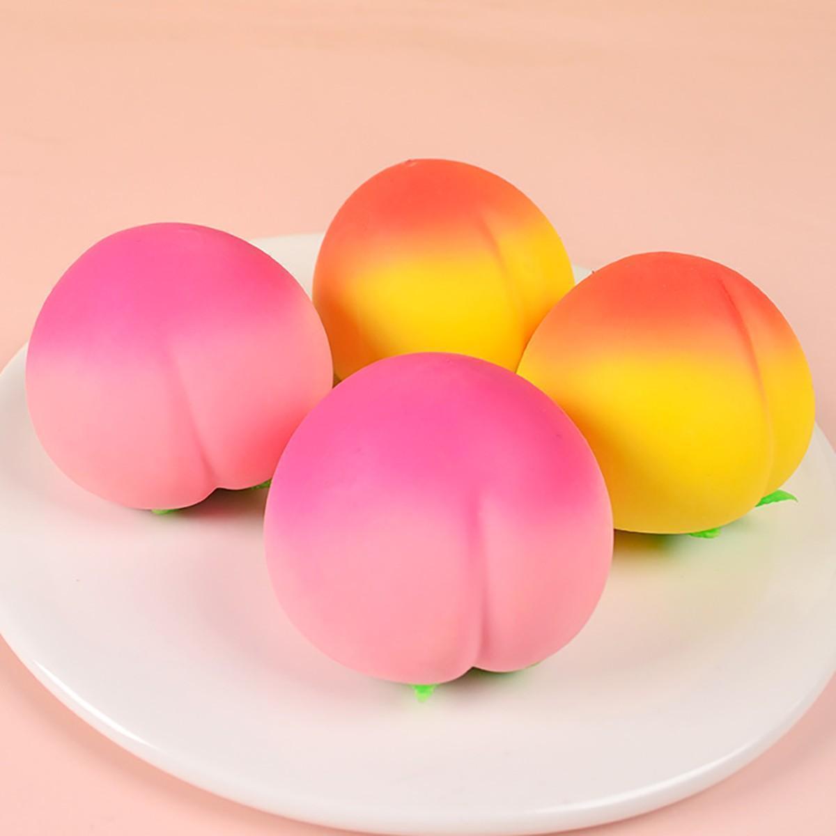2 Pack Peach Shape Stress Relief Toys, Bounceable Squeeze, Handheld Relaxation Toy, Indoor Realistic Fruit Decorations, Perfect Gift for Parties, Kawaii Squishies