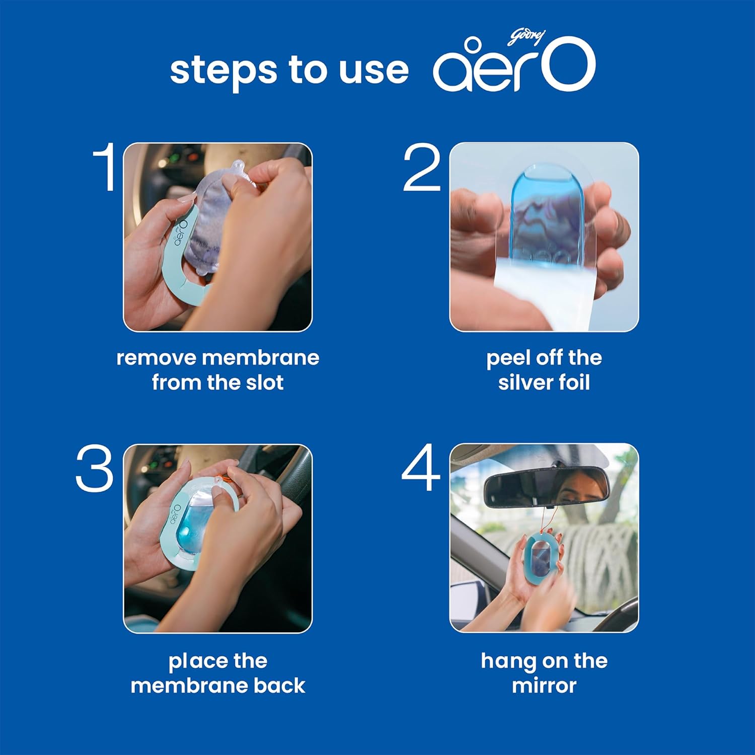 Godrej AerO Hanging Car Air Freshener, Musk After Smoke, Pack of 4