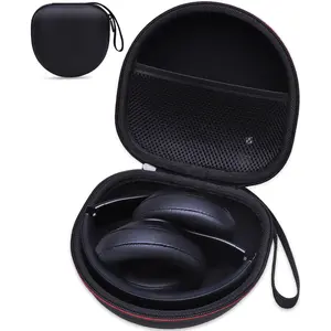 Protective Headphone Case for Over-Ear Headphones Black Durable Travel Storage with Mesh Interior and Zipper Closure