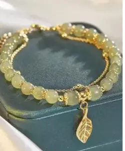 Hetian Jade Gold Leaf Bracelet