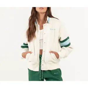 Champion Teddy Fleece Womens Retro Bomber Jacket Size XLarge