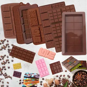 Silicone Chocolate Mold, 1/3pcs Multi-grid Chocolate Baking Mold, DIY Energy Bar Mold, Baking Mold for Home Kitchen, Reusable Chocolate Mold, Silicone Molds