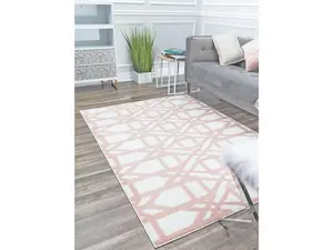Rugs America RA30655 2 ft. 6 in. x 4 ft. Mika MO30B Spiced Milk Geometric Contemporary Cream Area Rug