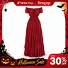 Women's Retro Renaissance Medieval Irish Smocked Waist Short-Sleeve Stretchy Soft Lady Garment - Spandex, Pleated, Flared Slip Under Dress, Everyday-Casual, Gothic Halloween Costume, Party Outfit (6531-D1) with Cute Accessories,sohochic