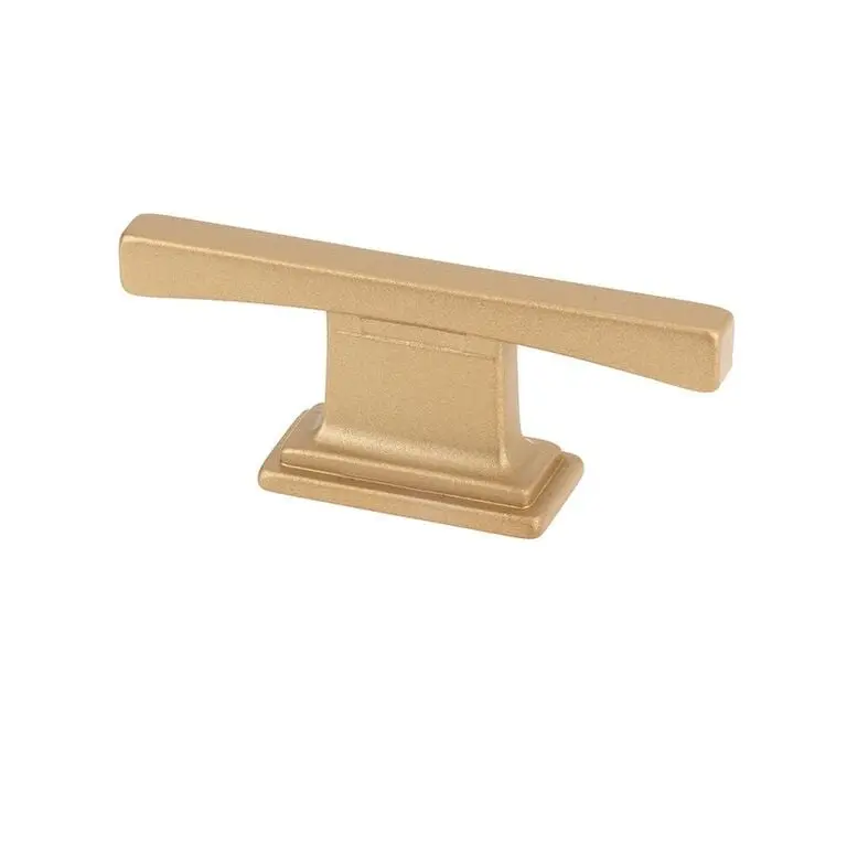 Topex Design 9-133600160903 16 mm Thin Square Transitional T Cabinet Pull - Matte Brass