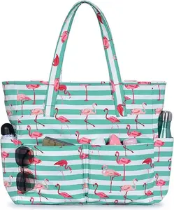 Beach Bags for Women Large Waterproof Sandproof Beach Tote Swim Pool Bag with Zipper for Travel Vacation Essentials